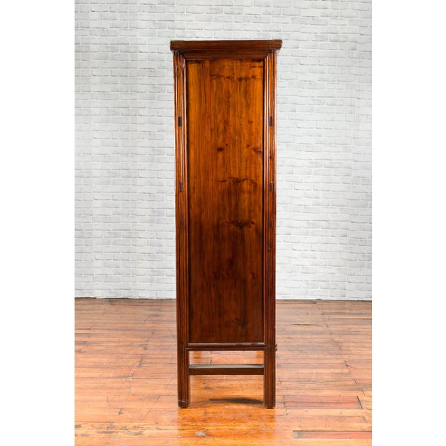 Mid 19th Century Chinese Qing Dynasty 19th Century Accordion Doors Cabinet with Three Drawers For Sale - Image 5 of 13