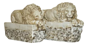 Antique Italian Antonio Canova Corcoran Gallery of Art Washington Lions, 1880, Set of 2