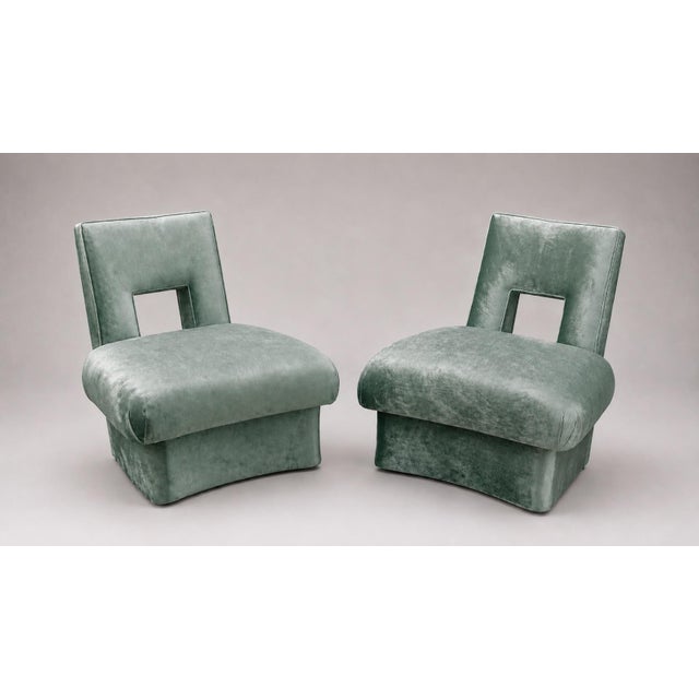 Textile Mid 20th Century James Mont Style Lounge Chairs For Sale - Image 7 of 7