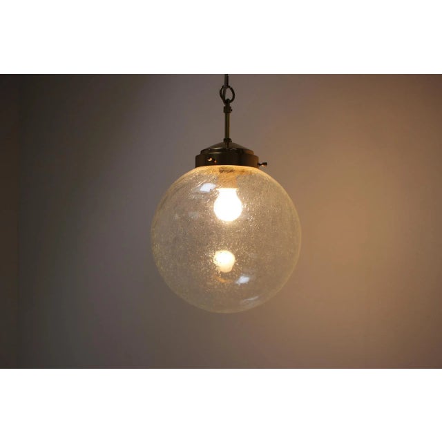 Goldenrod Large Mid-Century Modern Glass Pendant Light by Kamenicky Senov, 1970s For Sale - Image 8 of 10