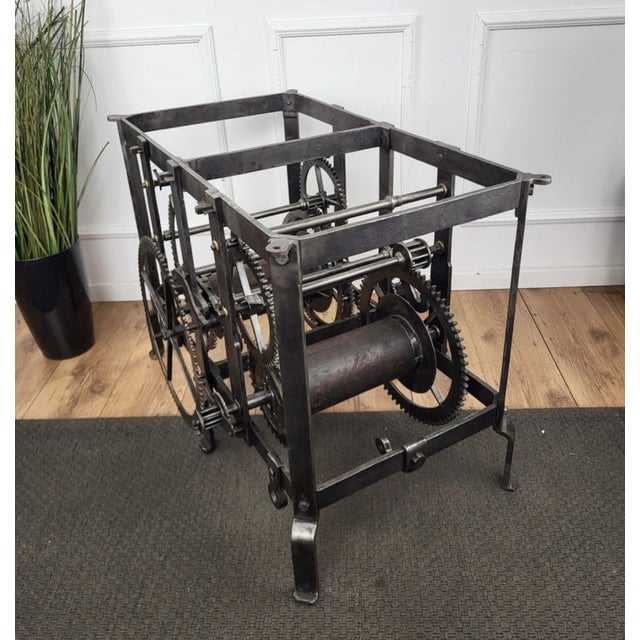 18th Century Italian Wrought Iron Church Tower Turret Clock Console Side Table For Sale - Image 9 of 10