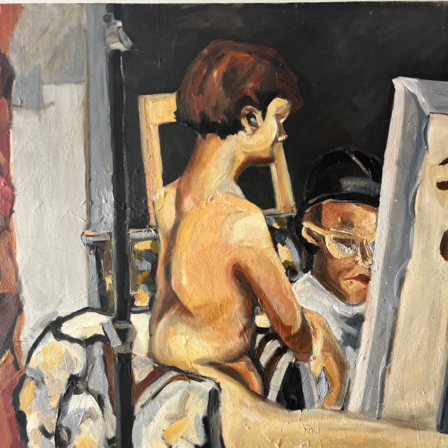 2000 - 2009 Oil on Canvas Modern Impressionist American Artist Titled Artist’s Dream Unframed Signed Jenna Coleman For Sale - Image 5 of 11