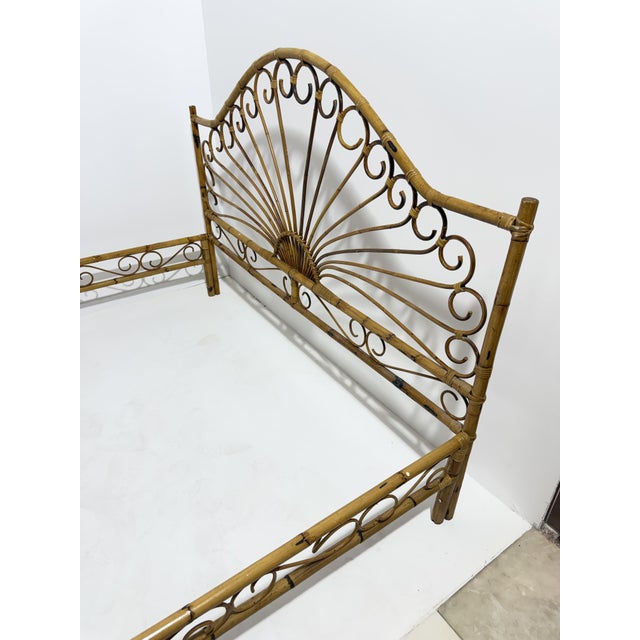 Mid-Century Modern Bamboo Bed, Italy, 1960s For Sale - Image 3 of 10