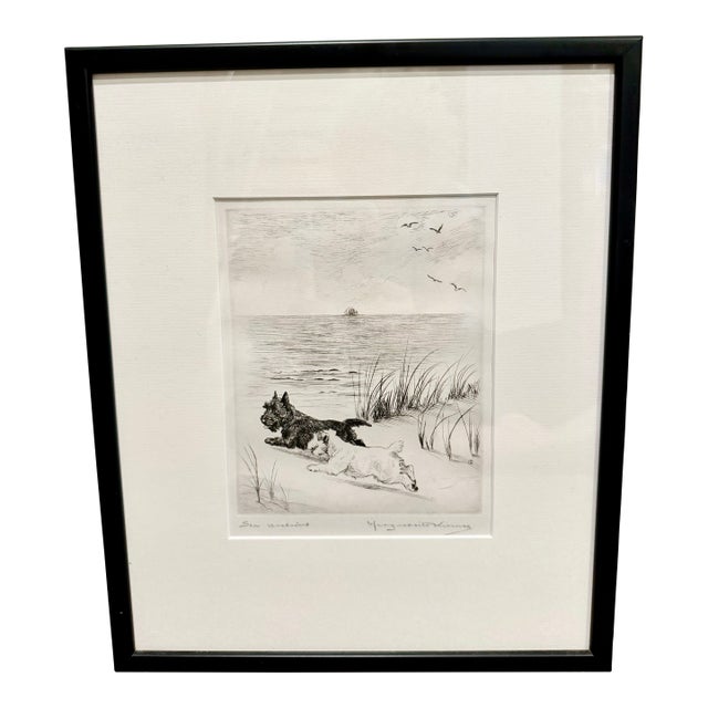 1930s Rare Marguerite Kirmse Artist Proof Etching Scottish Terrier "Sea Urchins" For Sale