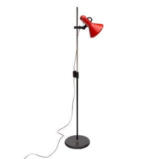 Postmodern Floor Lamp in Red and Black After Stilnovo For Sale