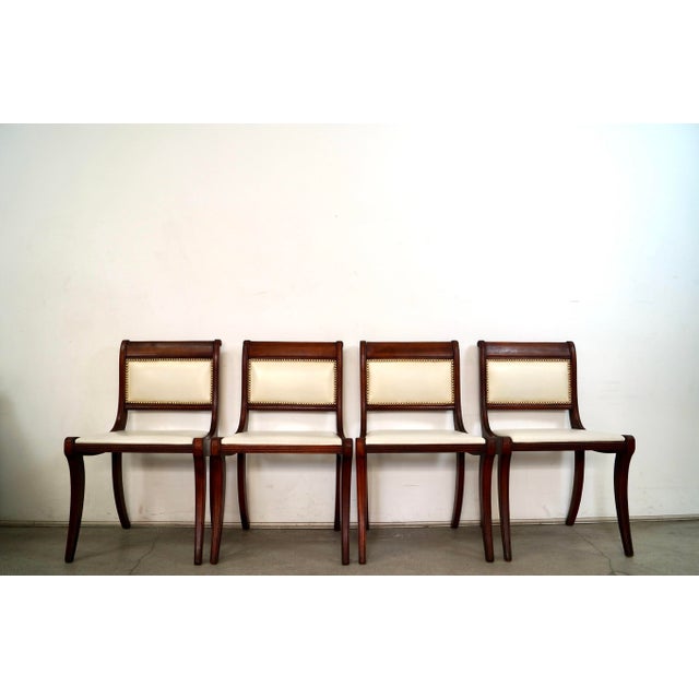 Neoclassical 1930’s Antique Duncan Phyfe Dining Chairs - Set of 4 For Sale - Image 3 of 12