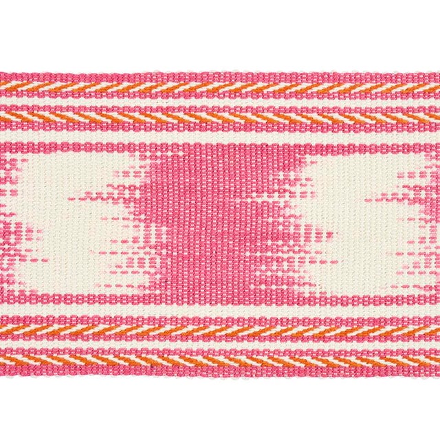 Contemporary Sample - Schumacher Banyan Ikat Tape in Pink For Sale - Image 3 of 3
