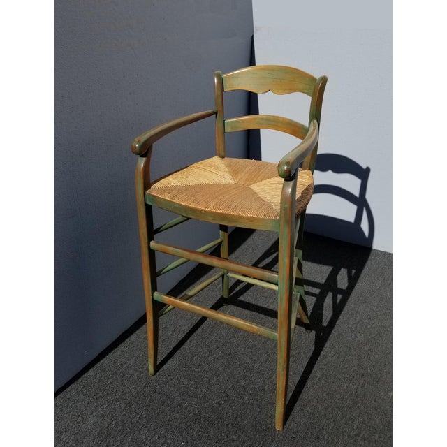 French Country Counter Stools With Rush Seats Images