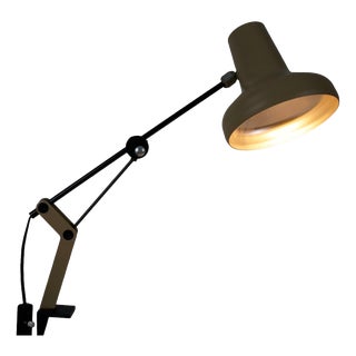 Mid-Century Adjustable Task Lamp in Cream and Black Metal, Germany, 1970s For Sale