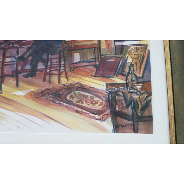 Mid 20th Century Framed Abstract Expressionism Painting by Armando For Sale - Image 5 of 11