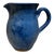 1980s Speckled Stoneware Art Pottery Blue Pitcher Signed For Sale