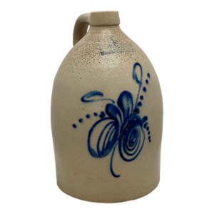 Excellent Antique American 2 Gallon Blue Decorated Stoneware Jug by F B Norton & Co. Worcester Massachusetts 1880s