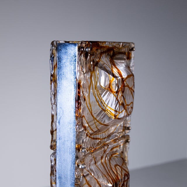 Mid-Century Modern Floor Lamp in Steel and Murano Glass, 1970 For Sale - Image 3 of 9