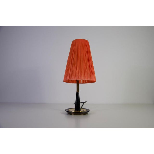1960s Mid-Century Brass Table Lamp with Plastic Shade, Germany, 1960s For Sale - Image 5 of 10
