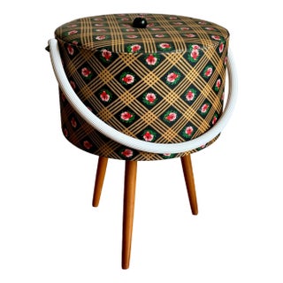 Mid-Century German Sewing Storage Basket, 1950s For Sale