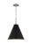 Traditional Chapman & Myers by Visual Comfort Studio Wellfleet Medium Cone Pendant, Midnight Black & Polished Nickel For Sale - Image 3 of 6