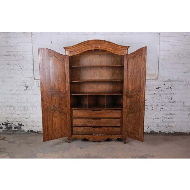 Baker Furniture French Country Louis XV Style Oak Armoire Dresser