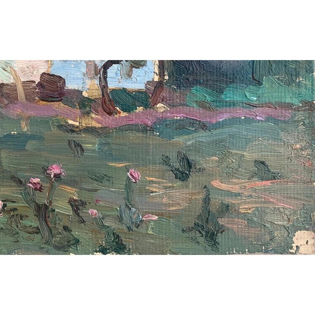 Vintage Ukrainian Impressionist Oil Painting, Rural Landscape, 1970s 14-23 For Sale - Image 6 of 6