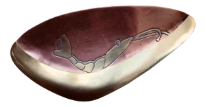 Mexican Mid Century Modern Mixed Metals Dish