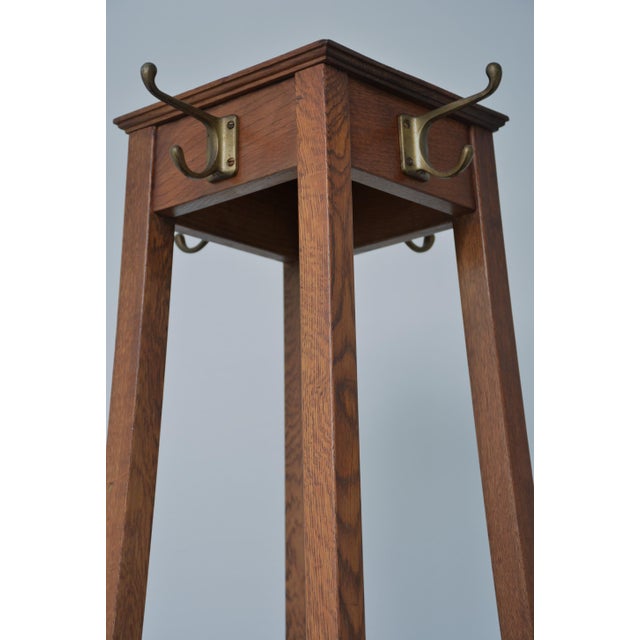 Industrial English Oak Coat Stand by Astrola, 1930 For Sale - Image 11 of 16
