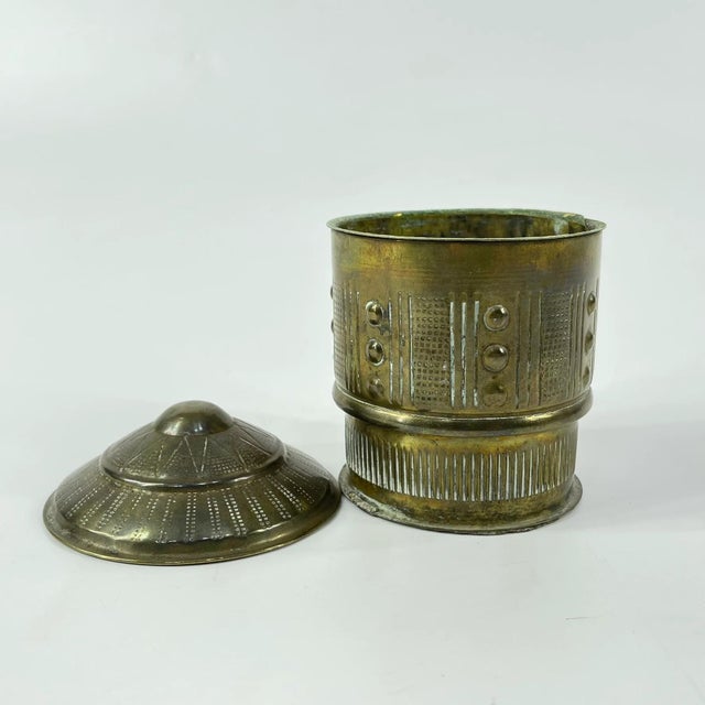This beautiful embossed brass Forowa Box was crafted by a skilled Asante artist in the late 19th or early 20th Century....