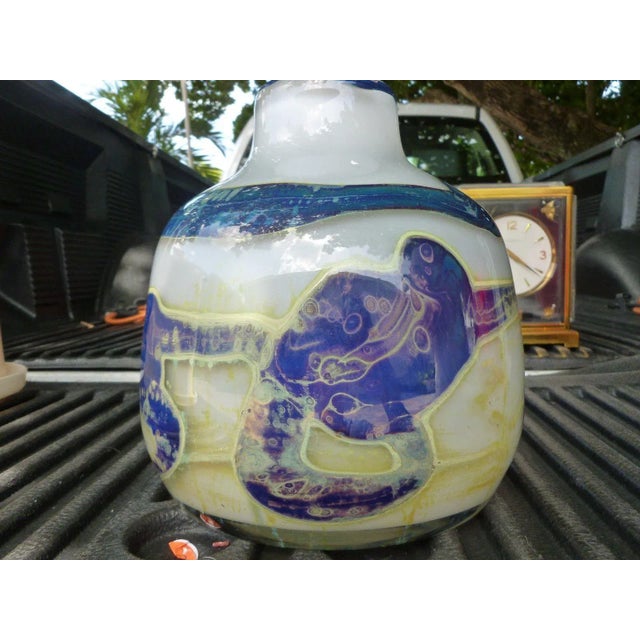 Val Saint-Lambert Sam Herman Mid-Century Large Bulbous Val St Lambert Vase For Sale - Image 4 of 10