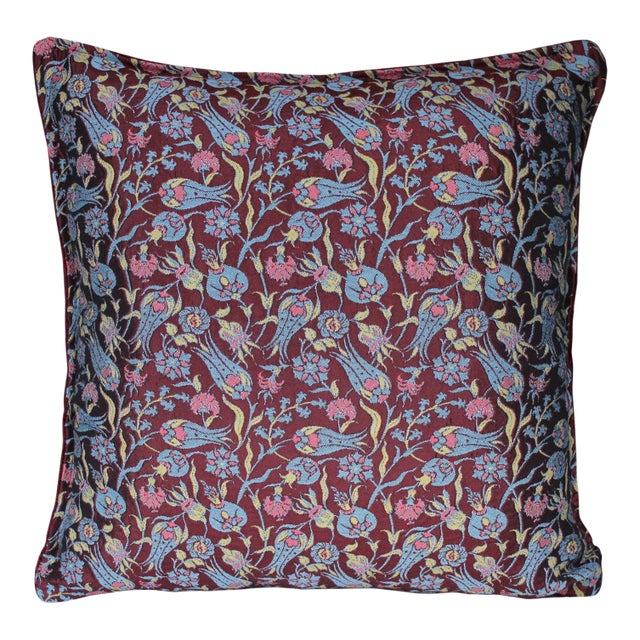 Shabby Chic Damask Floral Turkish Pillow For Sale