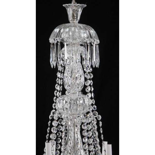 Victorian Vintage Restored 10 Arm Clear Crystal Chandelier For Sale - Image 3 of 15