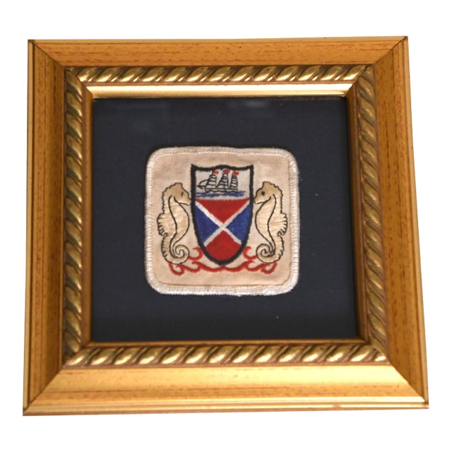 Framed Vintage Nautical Patch For Sale