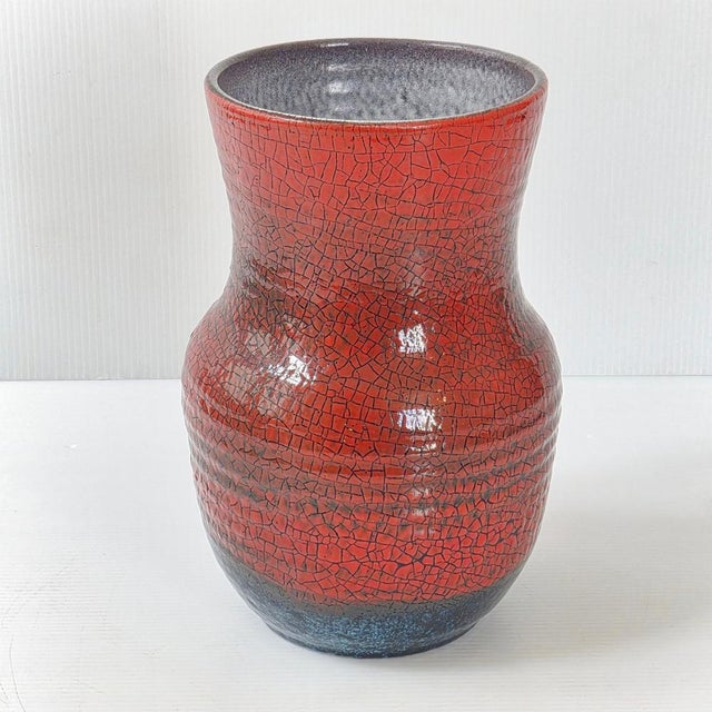 Vintage Crackle Glaze Ceramic Vase from Accolay, 1960s For Sale - Image 14 of 14