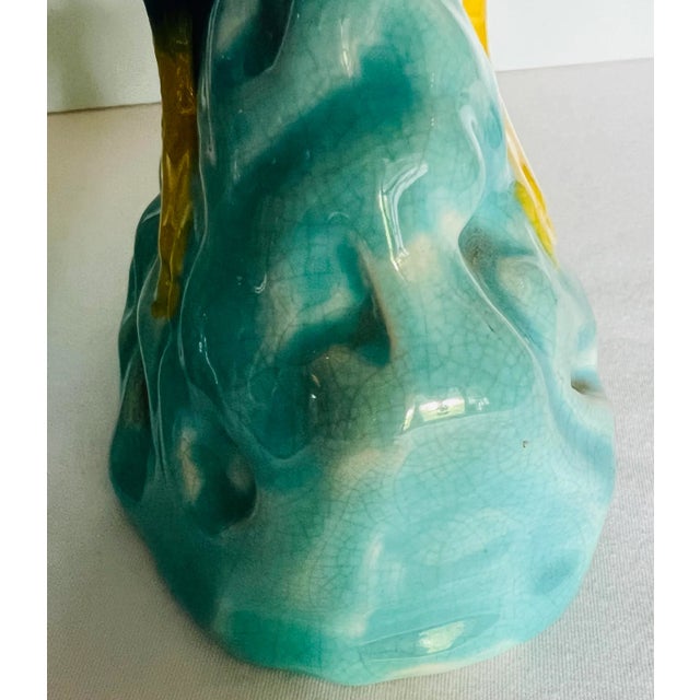 Mintons Art Pottery Studio Antique Minton Parrot Bird Figurines in Blue For Sale - Image 4 of 12