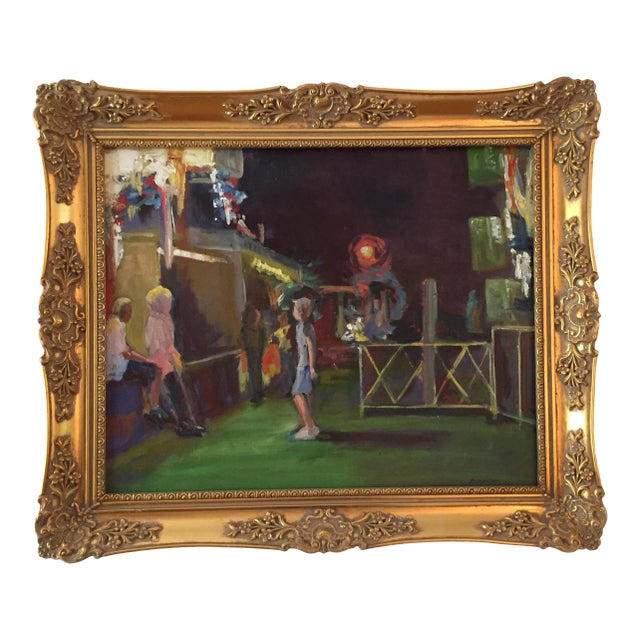 "Carnival Night!" Contemporary Figurative Oil Painting by Marina Movshina, Framed For Sale