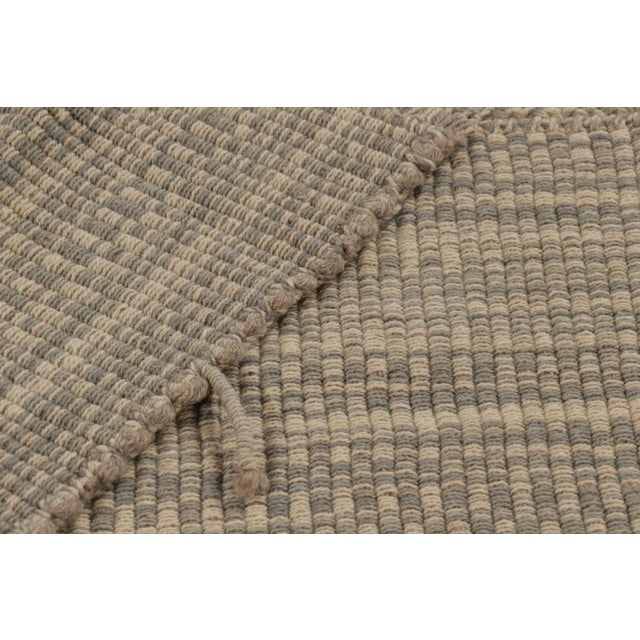 Beige Rug & Kilim's Accent Kilim, Beige and Gray Textural Stripes For Sale - Image 8 of 8
