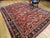 Antique Persian Mahal Sultanabad Rug, Hand-Knotted Wool, Geometric Pattern, 9x13, Red & Navy For Sale - Image 9 of 18