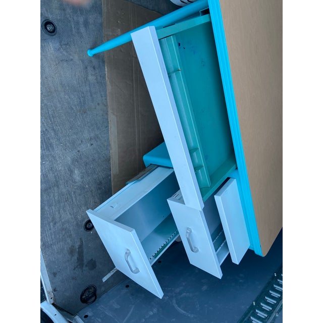 Steelcase Vintage Mid Century Modern Teachers Metal Tanker Desk For Sale - Image 4 of 12