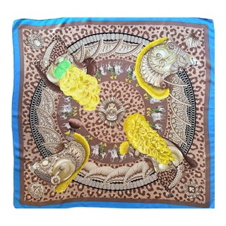 Hermès Casques Et Plumets Silk Scarf 2012 Designed by Julie Abadie For Sale