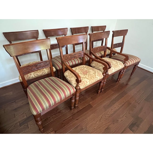 English Set of 8 Ethan Allen British Classics MacKenzie Dining Chairs For Sale - Image 3 of 12