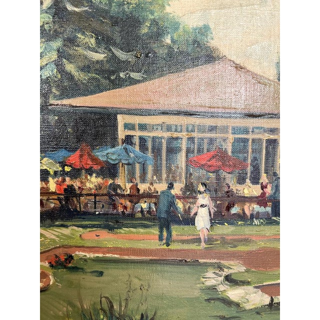 Sergio Cecchi, Château Banquet à Genève, 1954, Oil on Canvas, Framed For Sale - Image 6 of 14