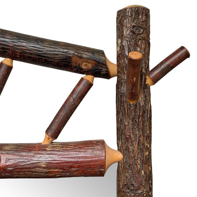 Rather Large Vintage Old Hickory Framed Mirror For Sale In Chicago - Image 6 of 8