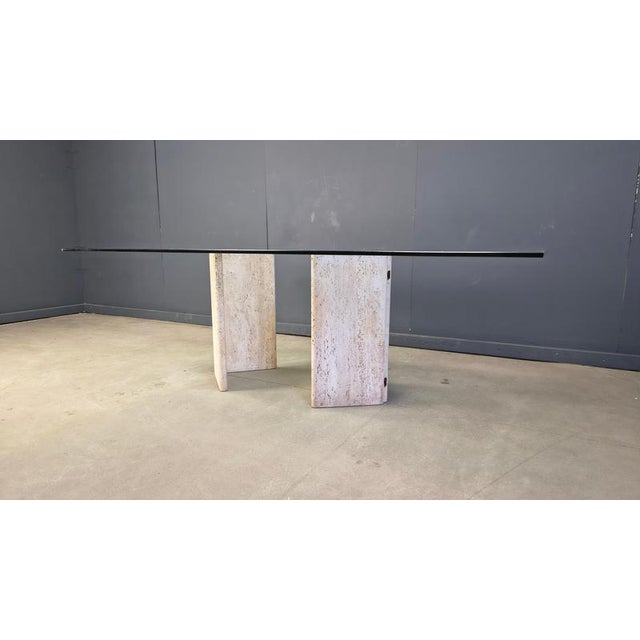 Vintage Italian Travertine Dining Table, 1970s For Sale - Image 3 of 12