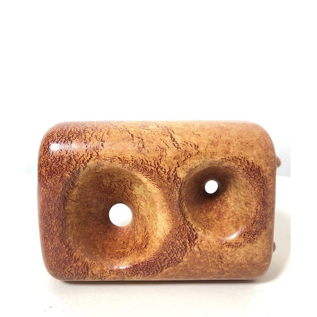 Rare and charming glazed ceramic vase, designed and created in the 1960s by Roberto Rigon for Bertoncello. Perfect for...