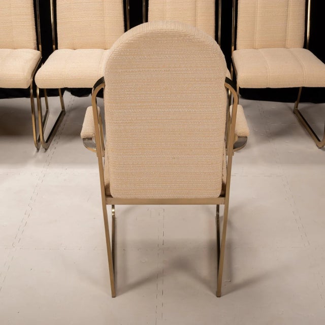 Chromcraft 1987 Vintage Chromcraft Brass High Back Dining Chairs - Set of 6 For Sale - Image 4 of 12