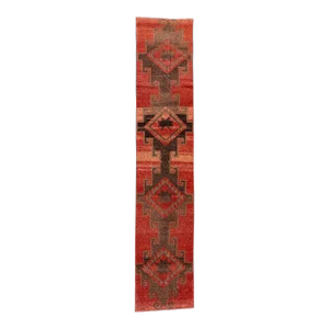 Antique Anatolian Handmade Red Tribal Wool Runner