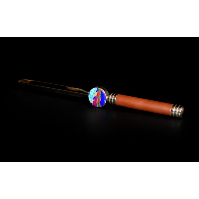David Rosales Letter Opener Leather Gemstone Navajo Southwest Crafted For Sale - Image 12 of 12