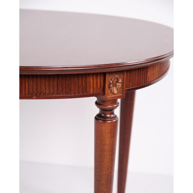 Gustavian Style Oval Mahogany Dining Table with 3 Extension Leaves, 1940s For Sale - Image 12 of 14