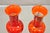 Vintage Red Lava Drip Glazed Mid Century Modern Ceramic Pottery Vessel Vase Pair For Sale - Image 9 of 11