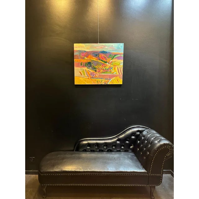 Gold Jean Krille, Landscape 113, Oil on Wood, 1988 For Sale - Image 8 of 10