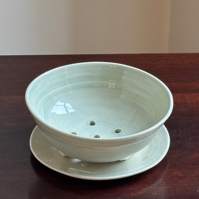 Ceramic Handcrafted Studio Pottery Berry Colander For Sale - Image 7 of 18