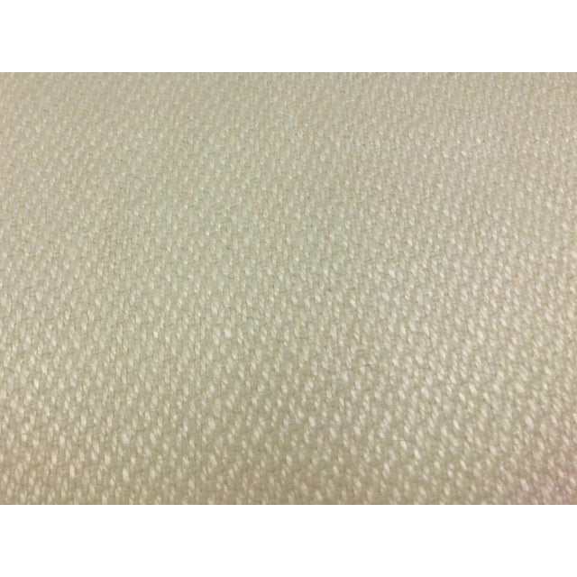 54" wide designer linen flax woven MCM mid century modern upholstery fabric in cream. Price is per yard.