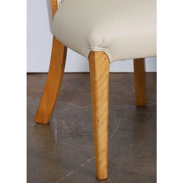 Wood Art Deco Chair of Burled Walnut and Leather Attributed to Harry and Lou Epstein For Sale - Image 7 of 13